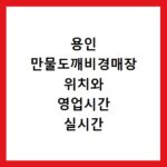 용인 만물도깨비경매장 위치와 영업시간 실시간 참여 방법