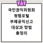 국민권익위원회 청렴포털 부패공익신고 대상과 방법 총정리
