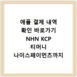 애플 결제 내역 확인 바로가기 NHN KCP 티머니 나이스페이먼츠까지