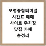 보령종합터미널 시간표 예매 사이트 주차장 맛집 카페 총정리