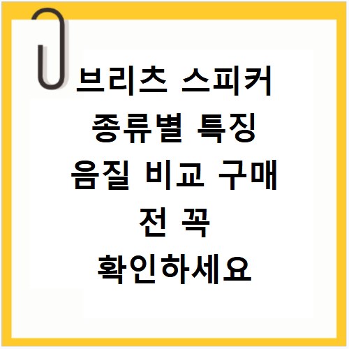 브리츠 스피커 종류별 특징 음질 비교 구매 전 꼭 확인하세요