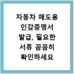 자동차 매도용 인감증명서 발급, 필요한 서류 꼼꼼히 확인하세요