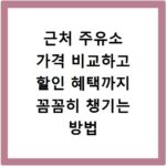 근처 주유소 가격 비교하고 할인 혜택까지 꼼꼼히 챙기는 방법