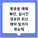 항공권 예매 확인, 실시간 정보와 최신 예약 팁까지 한눈에
