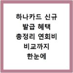 하나카드 신규 발급 혜택 총정리 연회비 비교까지 한눈에