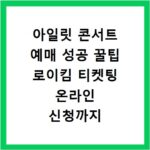 아일릿 콘서트 예매 성공 꿀팁 로이킴 티켓팅 온라인 신청까지