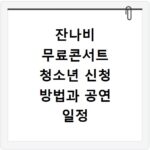 잔나비 무료콘서트 청소년 신청 방법과 공연 일정 확인까지