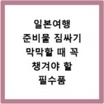 일본여행 준비물 짐싸기 막막할 때 꼭 챙겨야 할 필수품
