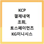 KCP 결제내역 조회, 토스페이먼츠 KG이니시스 비교까지 한번에