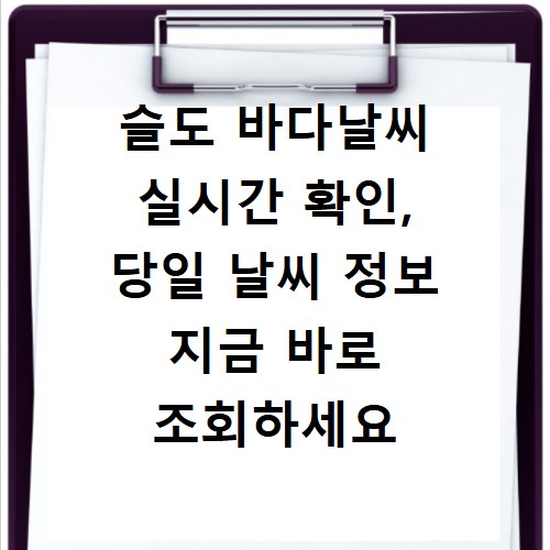슬도 바다날씨 실시간 확인, 당일 날씨 정보 지금 바로 조회하세요