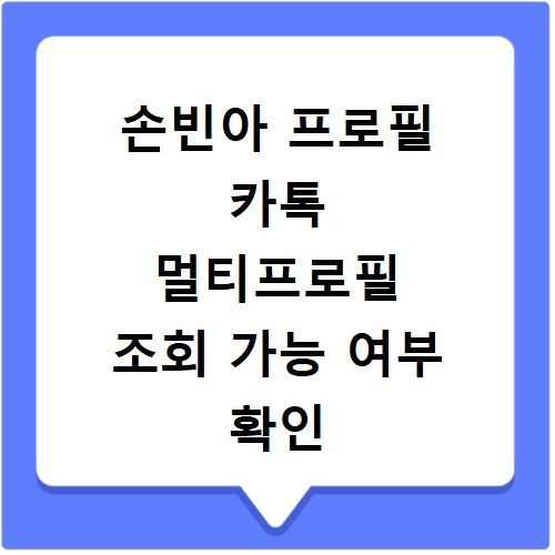 손빈아 프로필 카톡 멀티프로필 조회 가능 여부 확인 방법