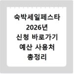 숙박세일페스타 2026년 신청 바로가기 예산 사용처 총정리