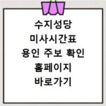 수지성당 미사시간표 용인 주보 확인 홈페이지 바로가기