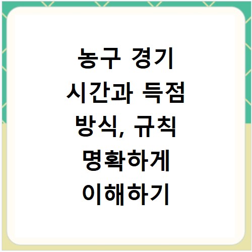 농구 경기 시간과 득점 방식, 규칙 명확하게 이해하기
